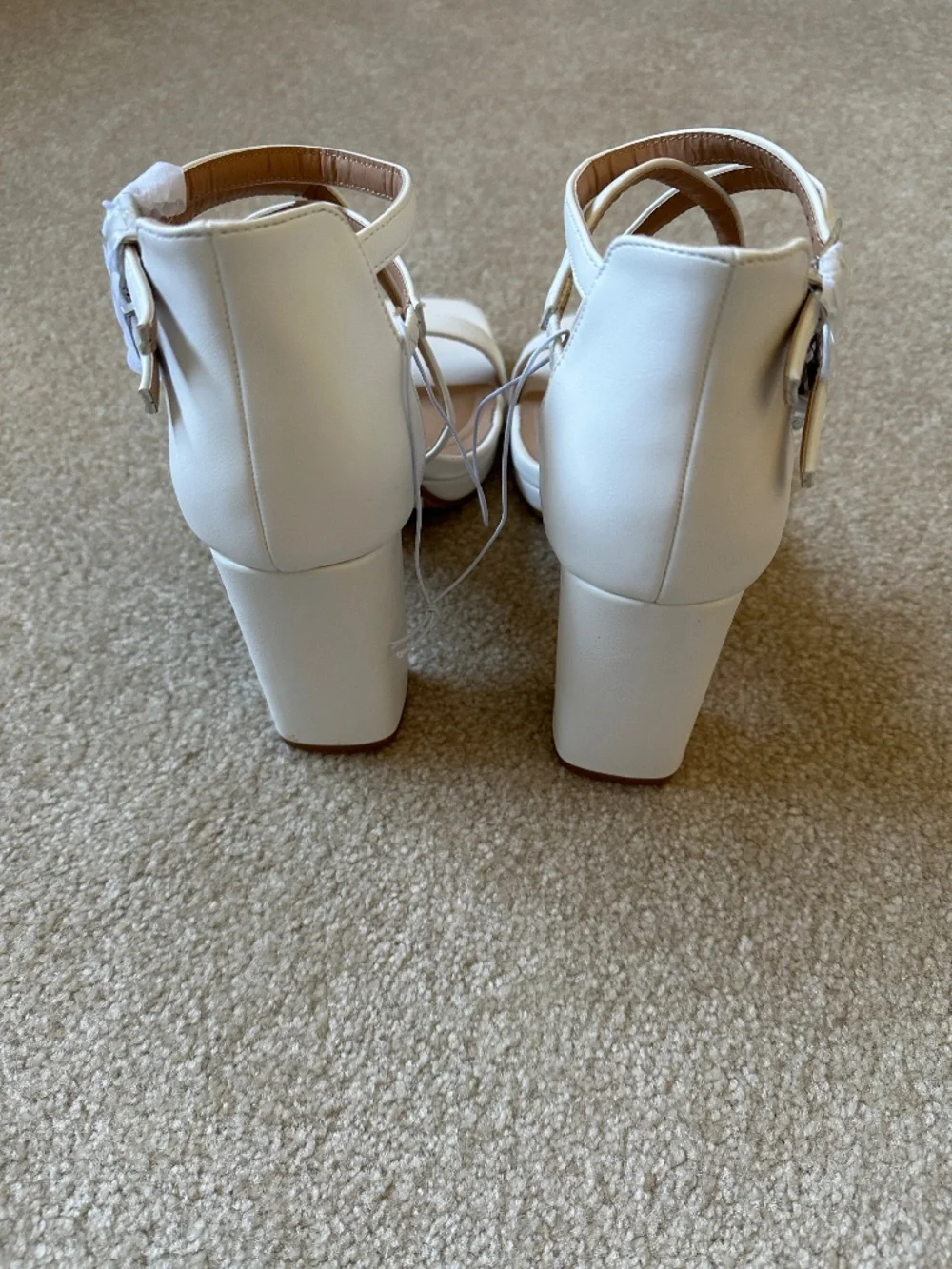 Strappy White Platform Heels - Picture 2 of 7